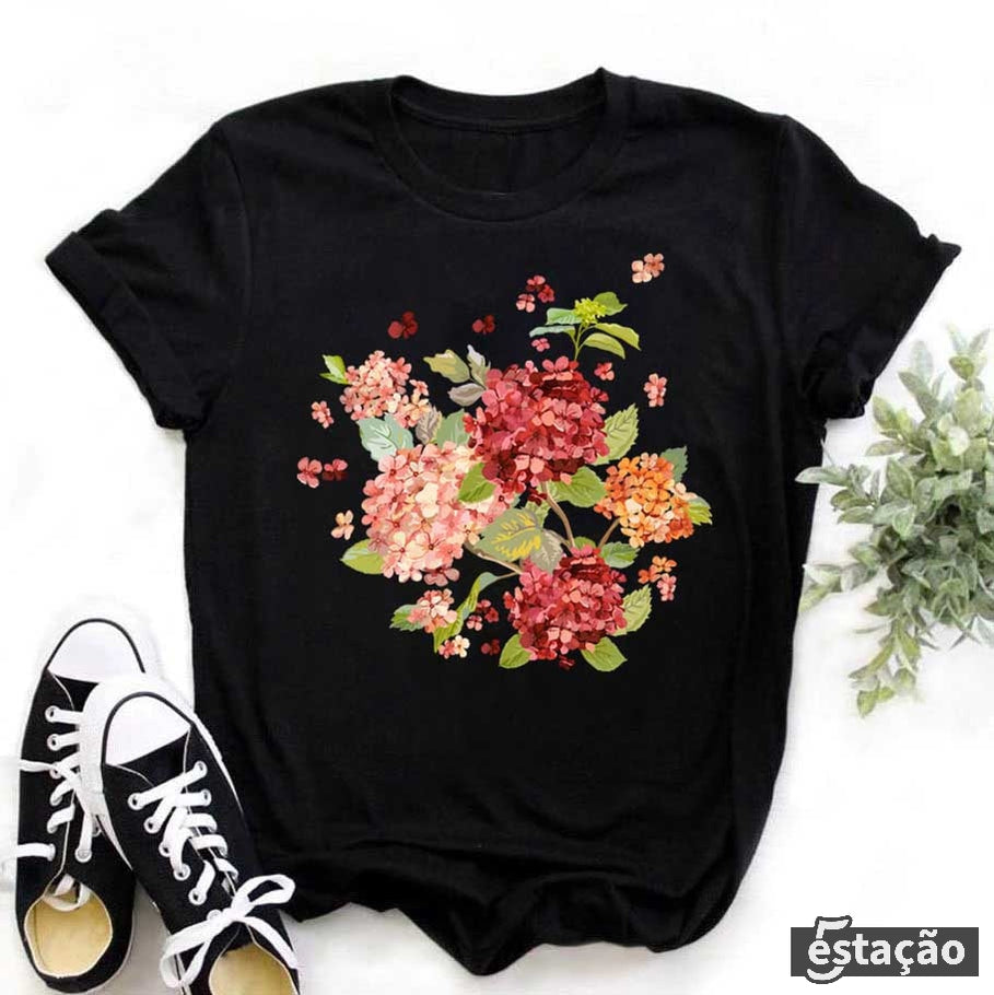 T-shirt Feminina Flores